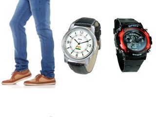 Buy Blue Denim And Get 2 Watches